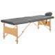 Masažo stalas, antracito, 186x68cm, 4 zonų, medinis rėmas