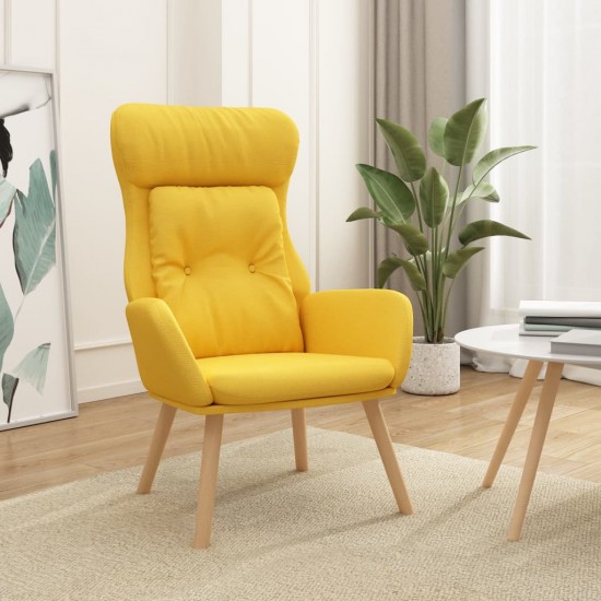 Poilsio kėdė, garstyčių geltonos spalvos, audinys
