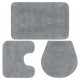 Vonios kilimėlių rinkinys, 3d., pilkas, audinys