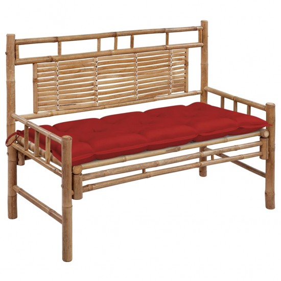 Sodo suoliukas su pagalvėle, 120cm, bambukas (41504+314950)