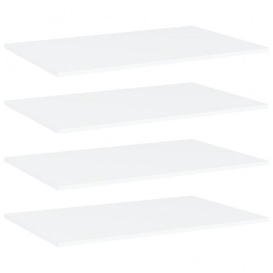Knygų lentynos plokštės, 4vnt., baltos, 80x50x1,5cm, MDP