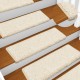 Laiptų kilimėliai, 15vnt., baltos spalvos, 65x21x4 cm