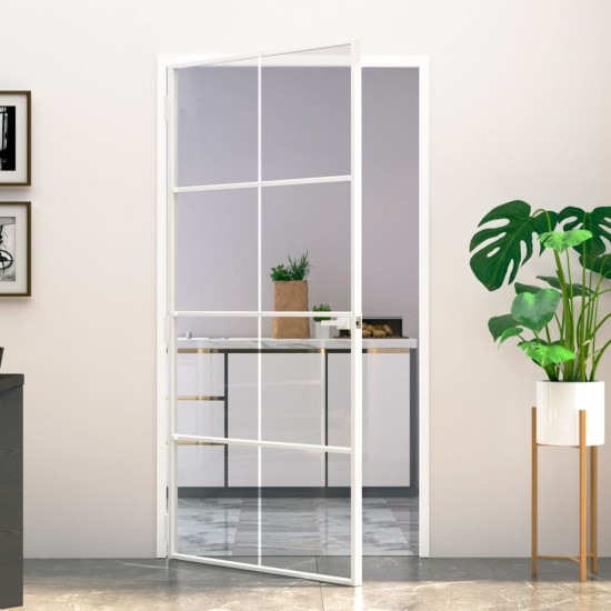 Vidaus durys, baltos, 102x201,5cm, grūdintas stiklas/aliuminis