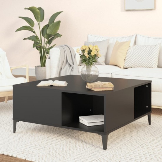 Kavos staliukas, juodos spalvos, 80x80x36,5cm, apdirbta mediena