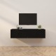 Sieninės televizoriaus spintelės, 2vnt., juodos, 80x34,5x40cm