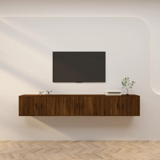Sieninės TV spintelės, 3vnt., rudos ąžuolo, 80x34,5x40cm