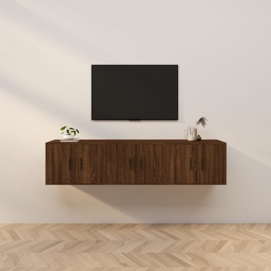 Sieninės TV spintelės, 3vnt., rudos ąžuolo, 57x34,5x40cm