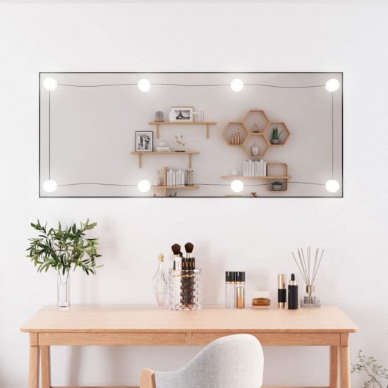 Sieninis veidrodis su LED lemputėmis, 40x100cm, stiklas
