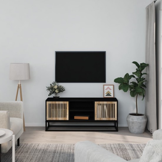 Televizoriaus spintelė, juoda, 105x30x45cm, mediena ir geležis