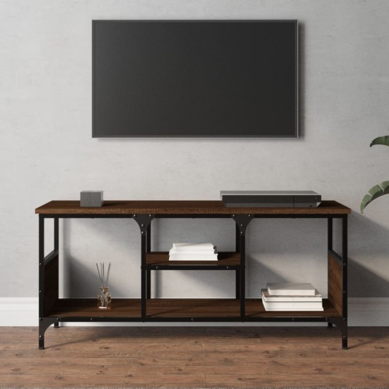 Televizoriaus spintelė, ruda, 100x35x45cm, mediena ir geležis