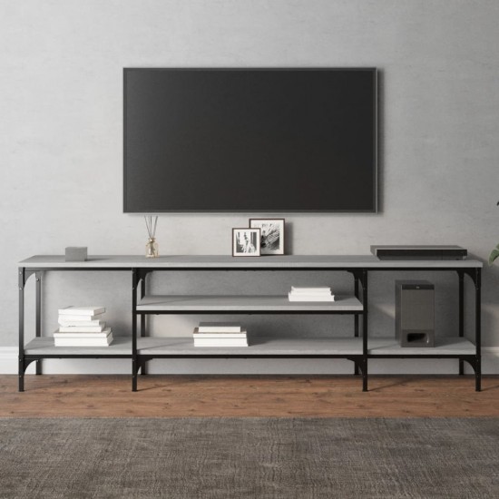 Televizoriaus spintelė, pilka, 161x35x45cm, mediena ir geležis