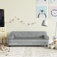 Vaikiška sofa, šviesiai pilkos spalvos, 90x53x30cm, aksomas