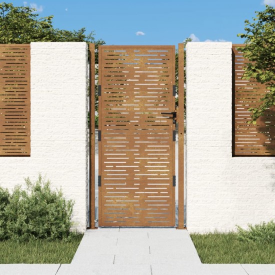 Sodo vartai, 105x180cm, corten plienas, kvadratų dizaino