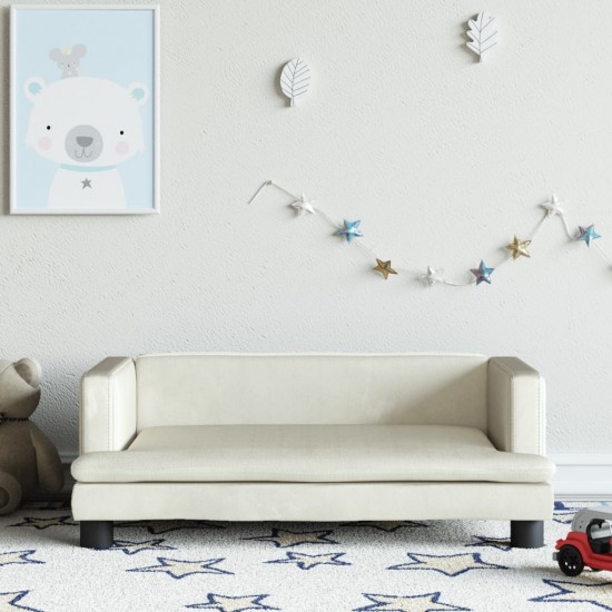 Vaikiška sofa, kreminės spalvos, 80x45x30cm, aksomas