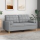 Dvivietė sofa su pagalvėlėmis, šviesiai pilka, 140cm, audinys