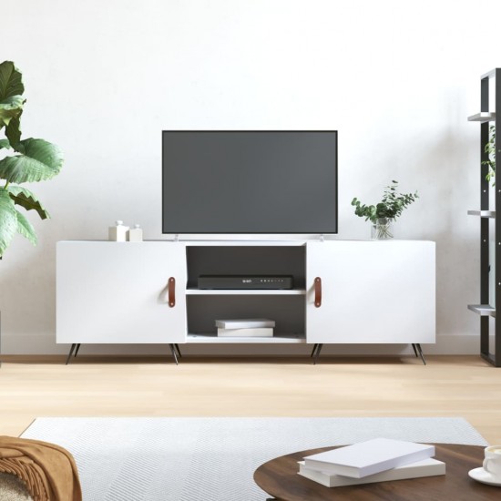 Televizoriaus spintelė, balta, 150x30x50cm, apdirbta mediena