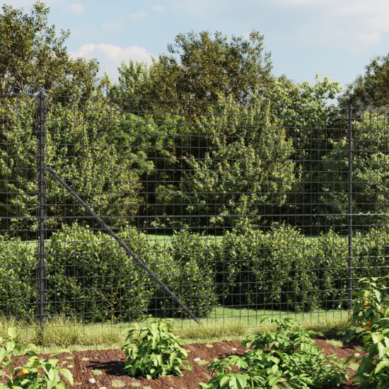 Vielinė tinklinė tvora su flanšais, antracito spalvos, 1,6x25 m