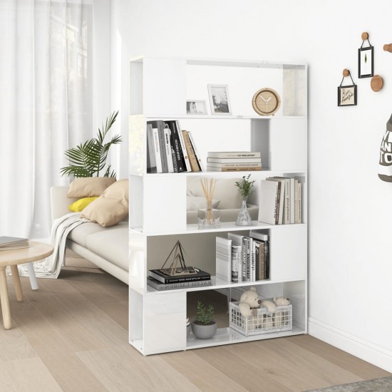 Spintelė knygoms/kambario pertvara, balta, mediena, blizgi