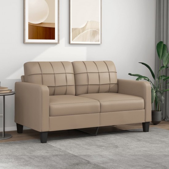 Dvivietė sofa, kapučino spalvos, 140cm, dirbtinė oda