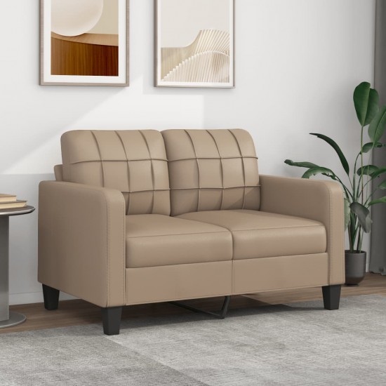 Dvivietė sofa, kapučino spalvos, 120cm, dirbtinė oda