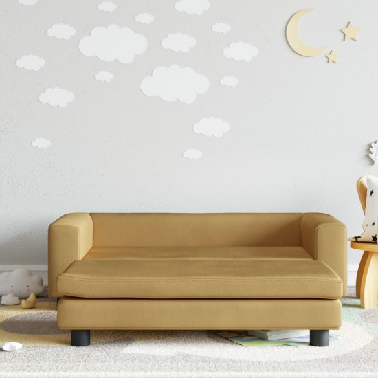Vaikiška sofa su pakoja, ruda, 100x50x30cm, aksomas