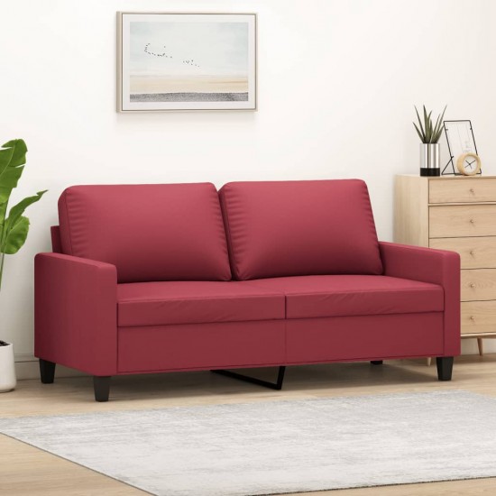 Dvivietė sofa, raudonojo vyno spalvos, 140cm, dirbtinė oda