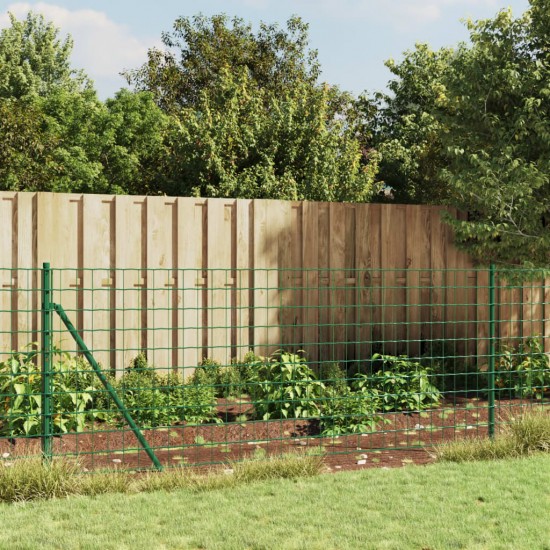 Tinklinė vielinė tvora su flanšais, žalios spalvos, 1x10m