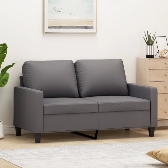 Dvivietė sofa, pilkos spalvos, 120cm, dirbtinė oda