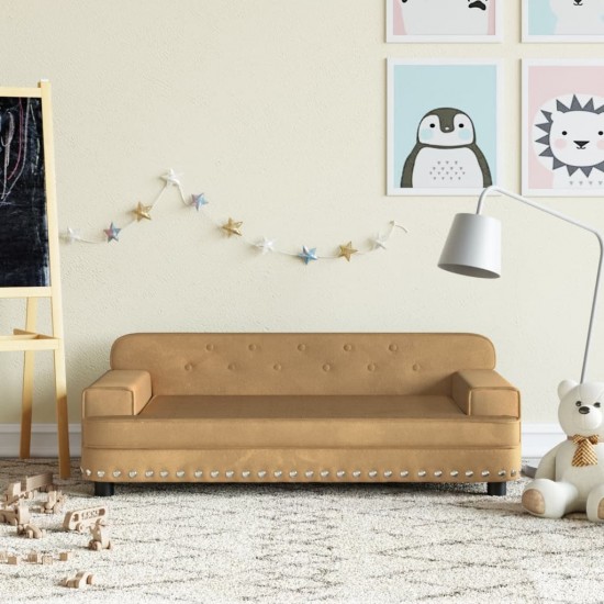 Vaikiška sofa, rudos spalvos, 90x53x30cm, aksomas
