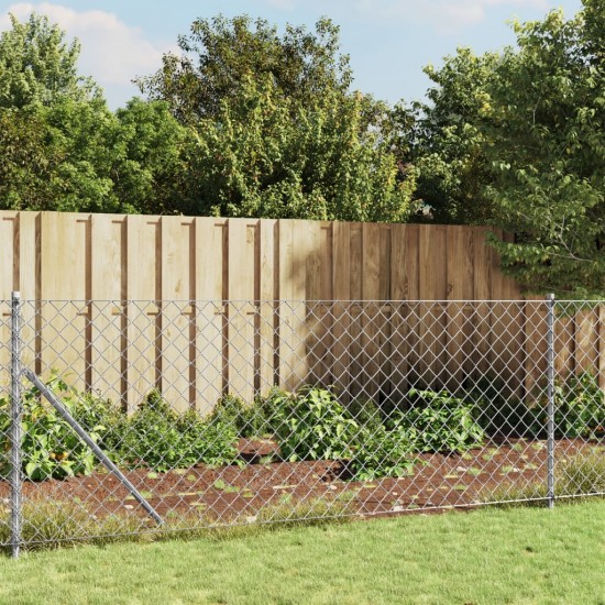 Tinklinė tvora su flanšais, sidabrinės spalvos, 1,1x25m