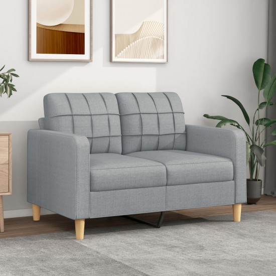 Dvivietė sofa, šviesiai pilkos spalvos, 120cm, audinys