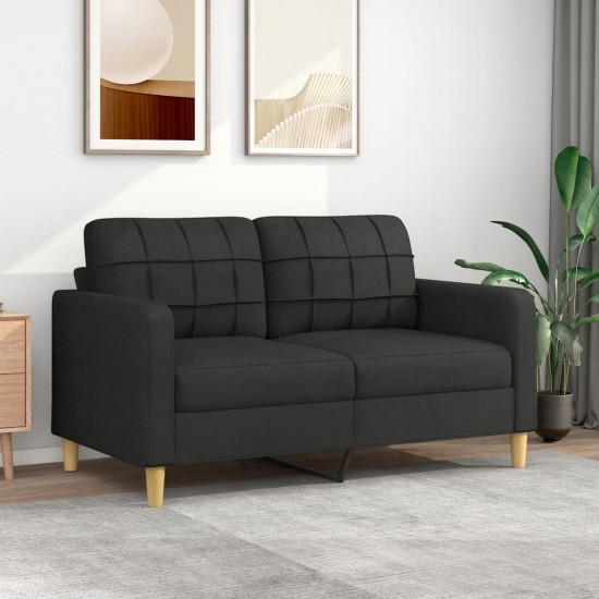 Dvivietė sofa, juodos spalvos, 140cm, audinys