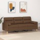 Trivietė sofa su pagalvėlėmis, rudos spalvos, 180cm, audinys