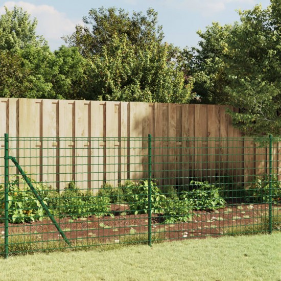 Tinklinė vielinė tvora su flanšais, žalios spalvos, 1x10m