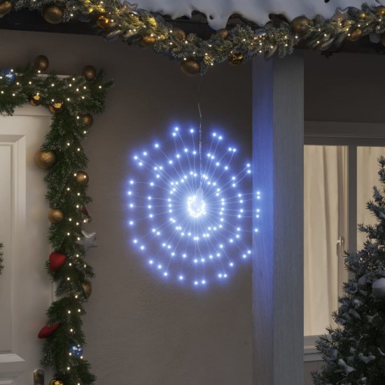 Kalėdiniai šviestuvai fejerverkai, 8vnt., šalti balti, 140 LED