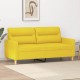 Dvivietė sofa, šviesiai geltonos spalvos, 140cm, audinys