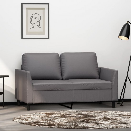 Dvivietė sofa, pilkos spalvos, 120cm, dirbtinė oda