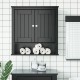Sieninė vonios spintelė BERG, juoda, 69,5x27x71,5cm, mediena
