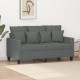 Dvivietė sofa, tamsiai pilkos spalvos, 120cm, audinys