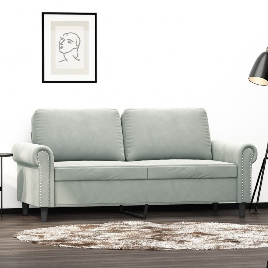 Dvivietė sofa, šviesiai pilkos spalvos, 140cm, aksomas
