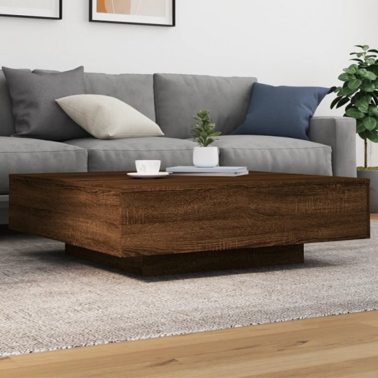 Kavos staliukas, rudas ąžuolo, 100x100x31cm, apdirbta mediena