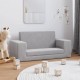 Vaikiška dvivietė sofa-lova, šviesiai pilka, minkštas pliušas