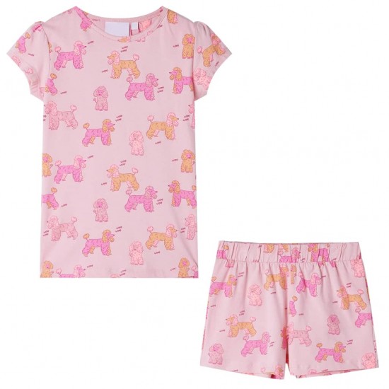 Vaikiška pižama trumpomis rankovėmis, šviesiai rožinė, 116 dydžio