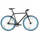 Fiksuotos pavaros dviratis, juodas ir mėlynas, 700c, 59cm