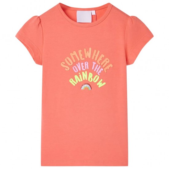 Vaikiški marškinėliai, koralinės spalvos, 92 dydžio