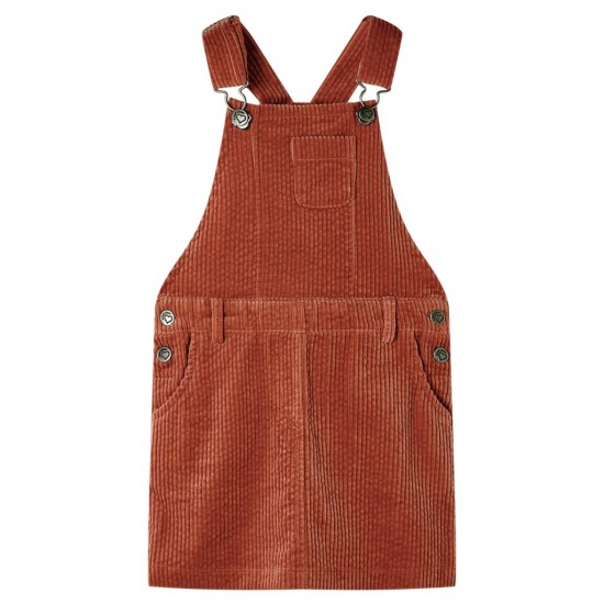 Vaikiškas kombinezonas-suknelė, smėlio spalvos, velvetas, 104 dydžio