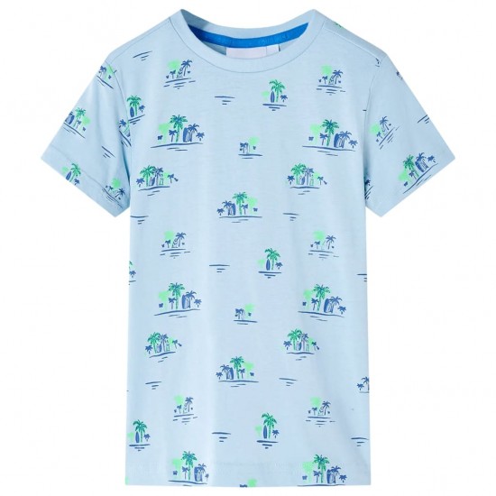 Vaikiški marškinėliai, šviesiai mėlynos spalvos, 116 dydžio
