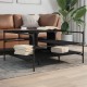 Kavos staliukas, juodas, 100x100x48,5cm, apdirbta mediena