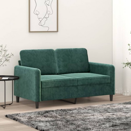 Dvivietė sofa, tamsiai žalios spalvos, 120cm, aksomas