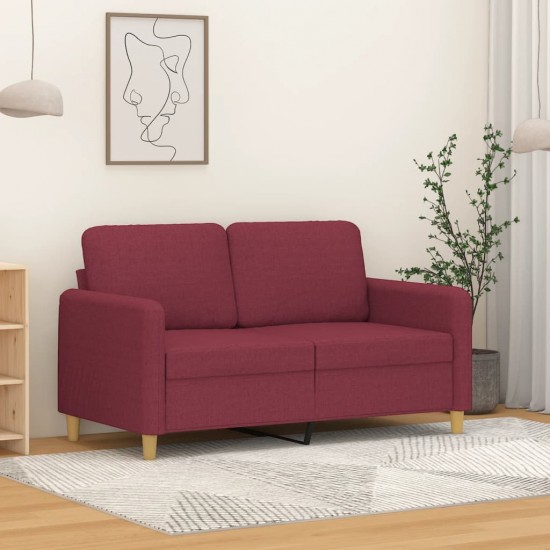 Dvivietė sofa, raudonojo vyno spalvos, 120cm, audinys